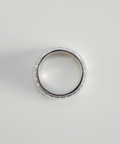 Silver ring on a light gray background
