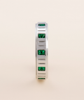Electronic device with green display on a beige background