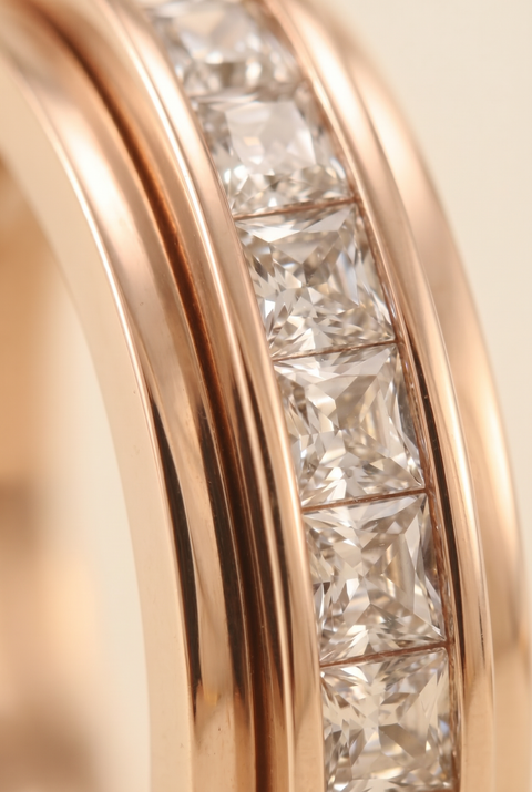 The Radiant Square-Cut Spinning Ring Rose Gold