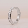 The Dainty Square-Cut Spinning Ring Silver