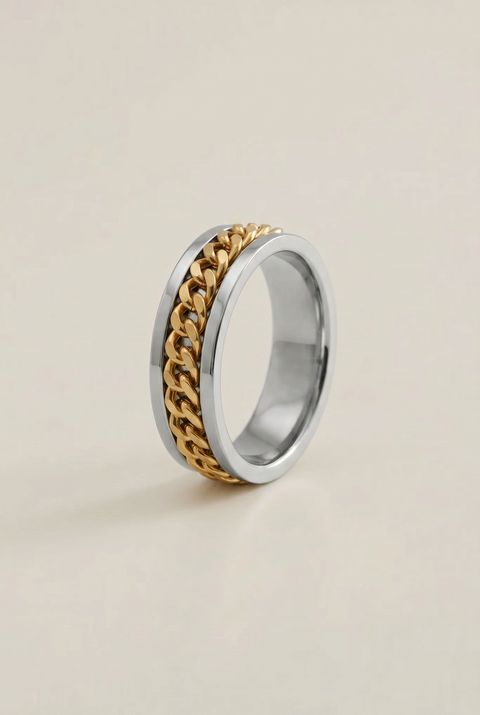 The Chain Link Spinning Ring Gold