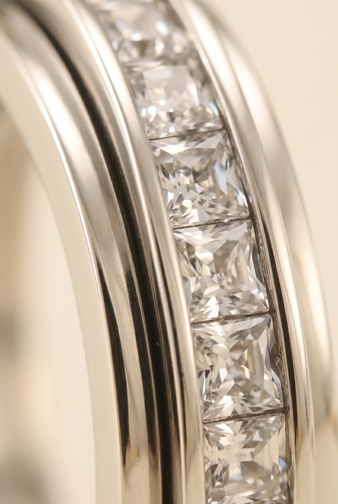 The Radiant Square-Cut Spinning Ring Silver