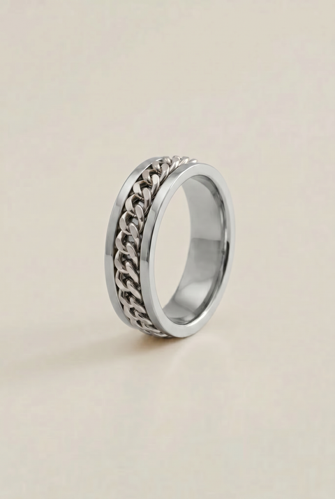 The Chain Link Spinning Ring Silver