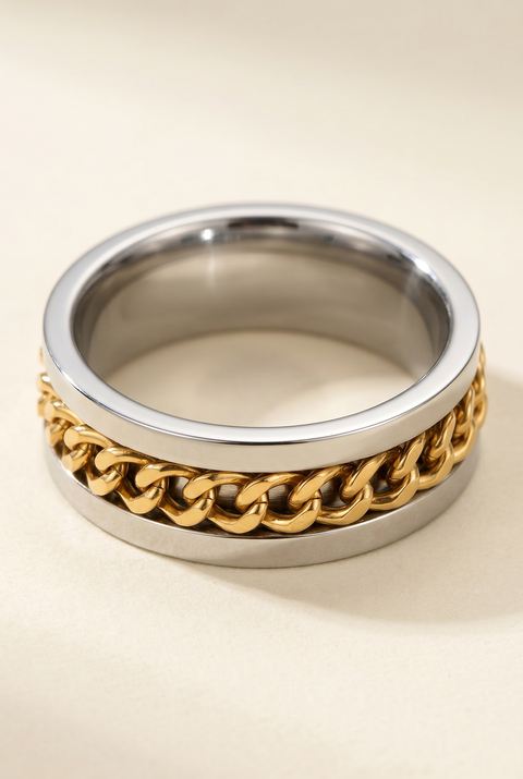 The Chain Link Spinning Ring Gold