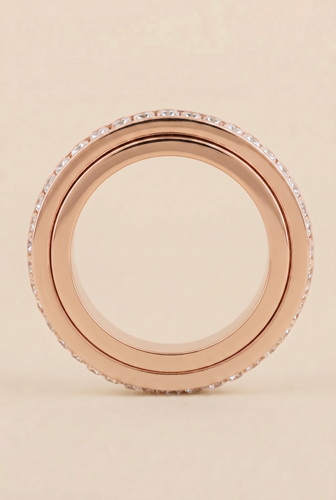 The Radiant Square-Cut Spinning Ring Rose Gold