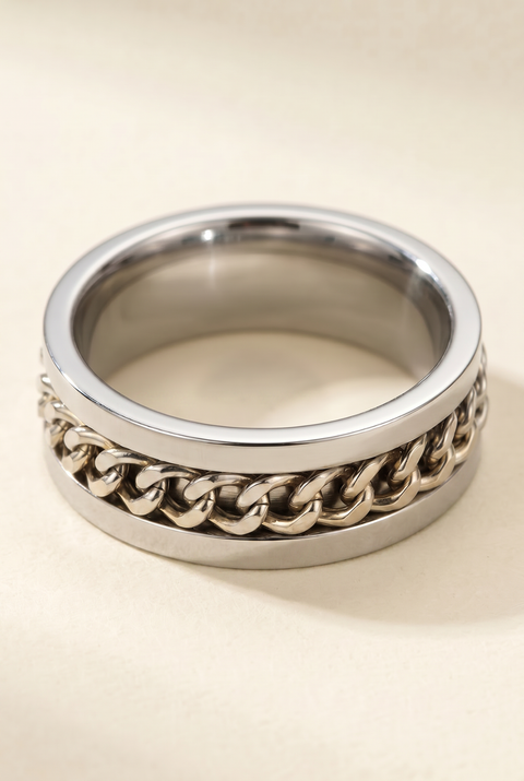 The Chain Link Spinning Ring Silver